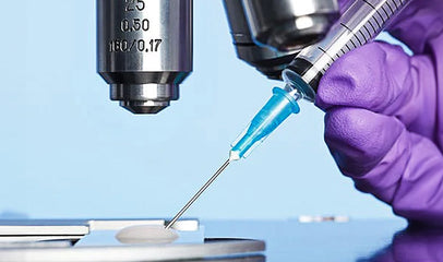 needle extracting sample of semen for analysis