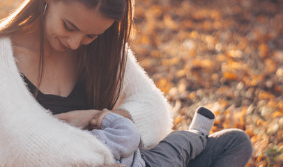 woman breastfeeding in public