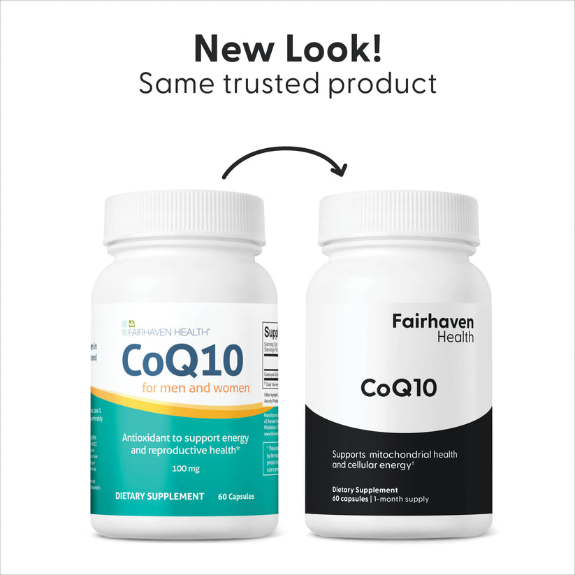 Fairhaven Health CoQ10 Supplement for Male and Female Reproductive Health new look, same trusted product.