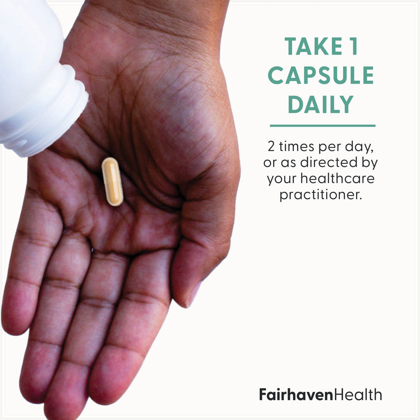 Fairhaven Health CoQ10 Supplement for Male and Female Reproductive Health take one capsule daily or as directed by your healthcare practitioner.