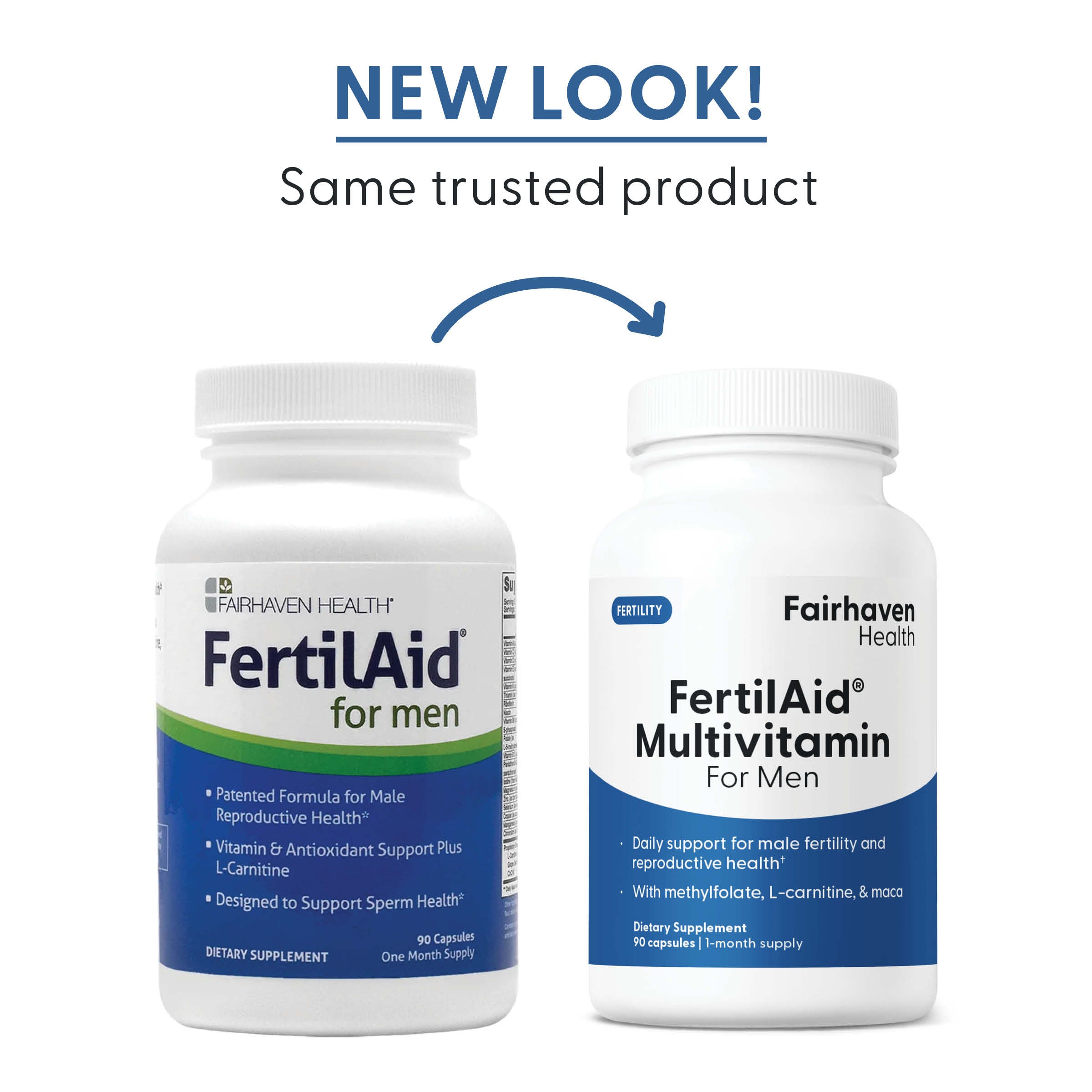 Fairhaven Health FertilAid Multivitamin for Men new look, same trusted product.