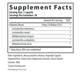 IsoFresh Probiotic supplement facts.