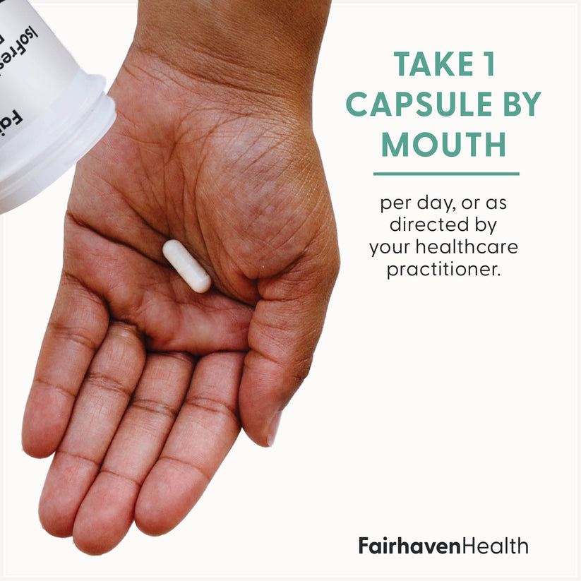 IsoFresh Probiotic suggested use. Take one capsule by mouth per day, or as directed by your healthcare practitioner.