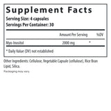 Fairhaven Health Myo-Inositol 120 capsules supplement facts.