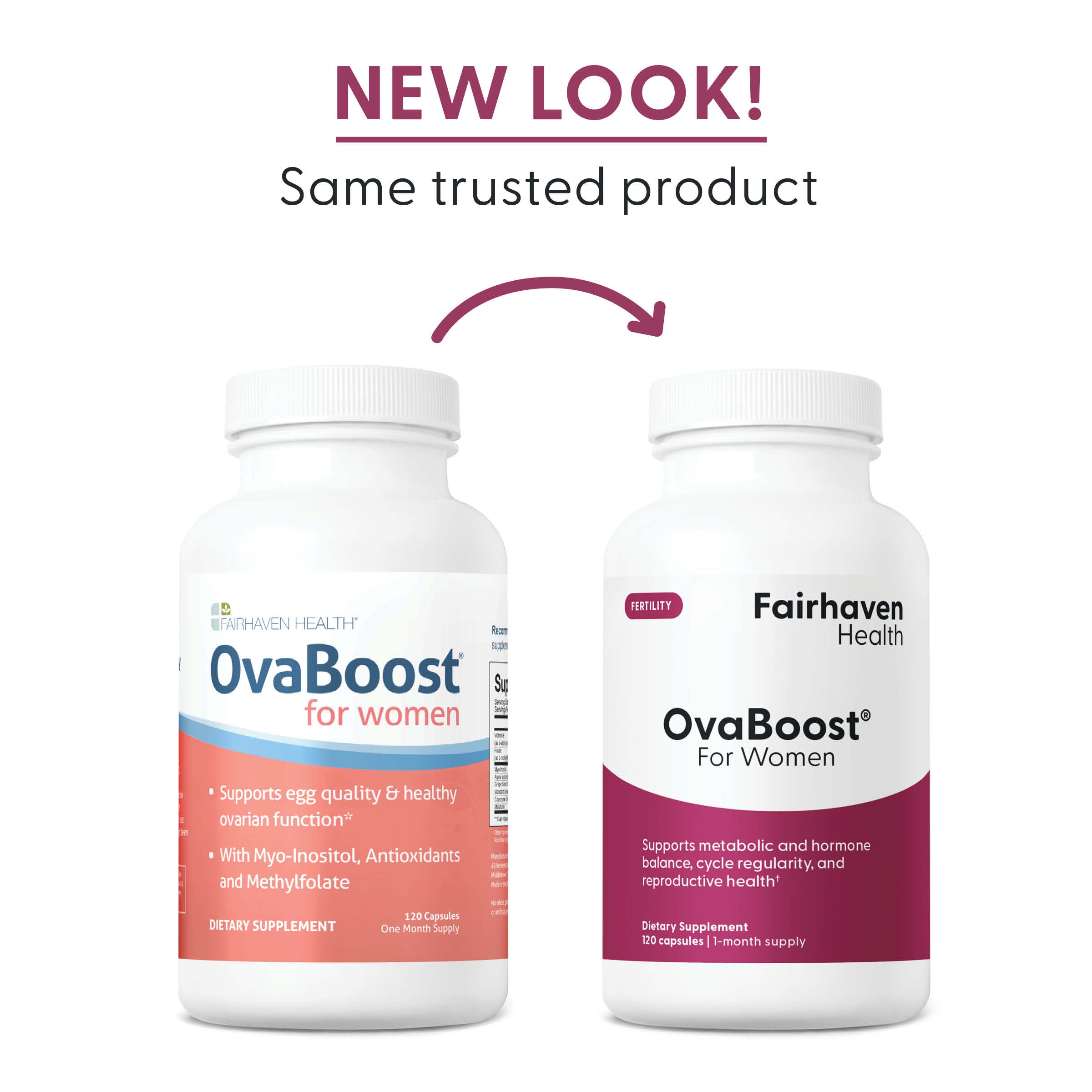 Fairhaven Health OvaBoost for Women new look, same trusted product.