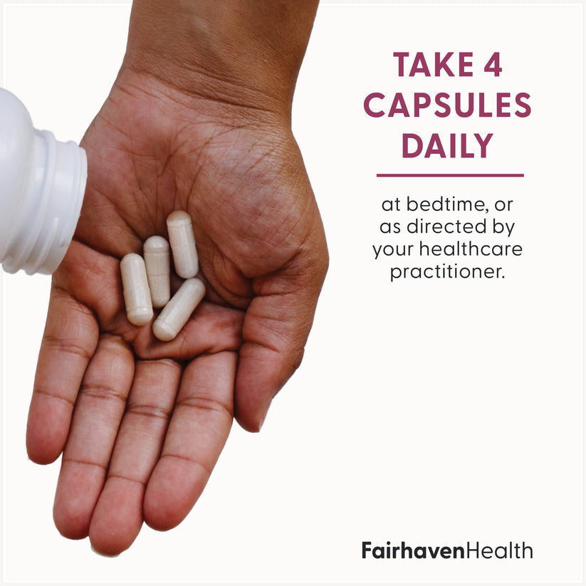 Fairhaven Health OvaBoost for Women take four capsules daily or as directed by your healthcare practitioner.