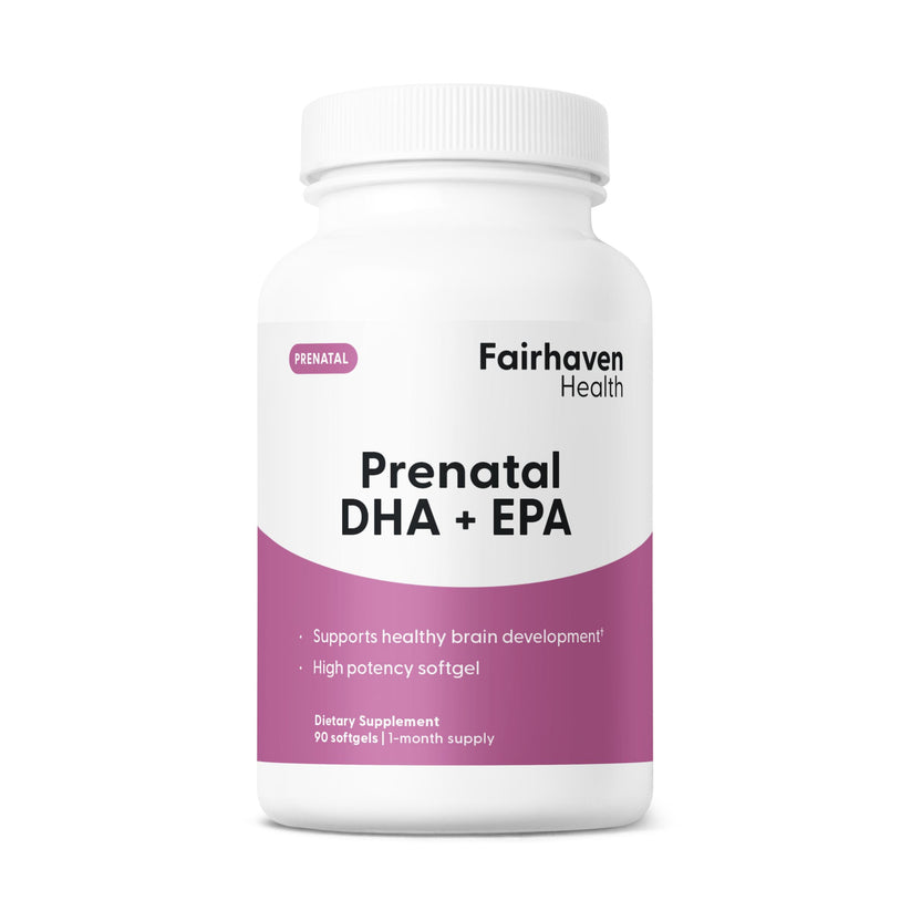 Fairhaven Health Prenatal DHA + EPA omega-3 supplement.