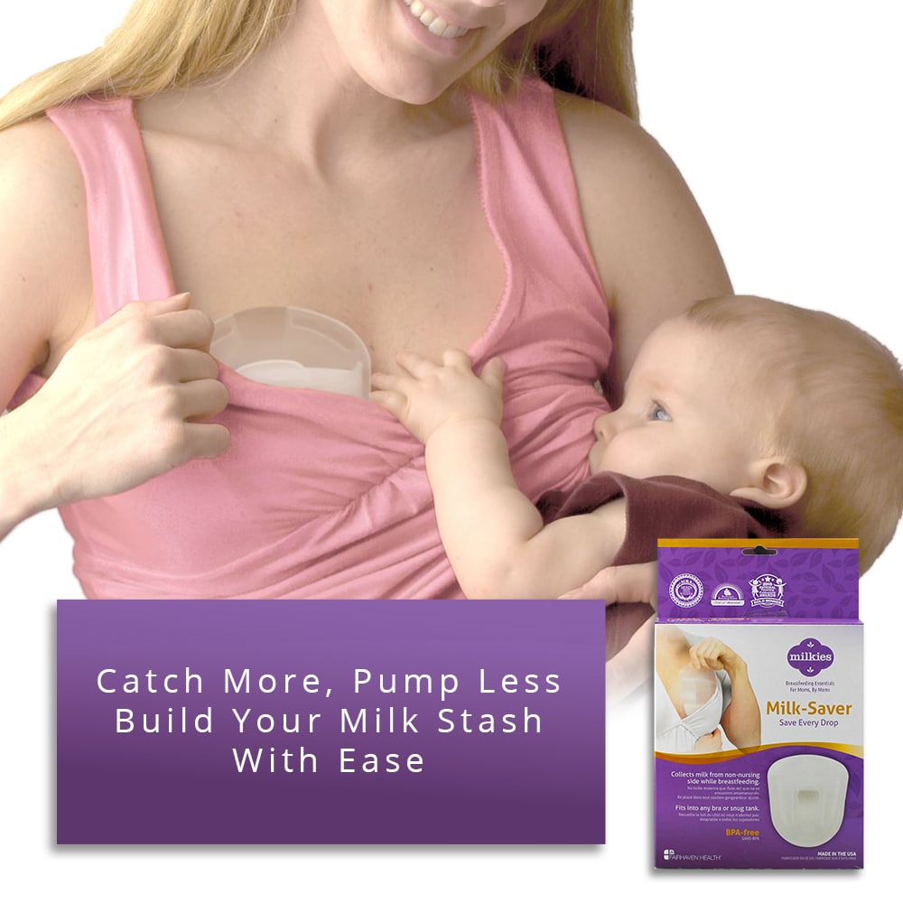  Fairhaven Health Milkies Milk-Saver, Milk Catcher for  Breastmilk, Shell to Collect Leaking Breastmilk, Collector Cup for Nursing  & Breastfeeding, Saves Up to 2 Ounces of Leaking Liquid Gold, Silicone-Free  